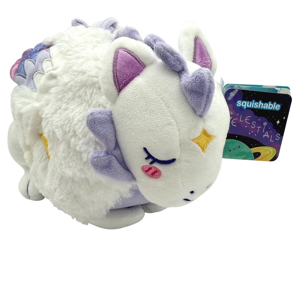 Squishable Celestials Galaxy Lunar Dragon Plush White Purple Wing Squish NEW NWT